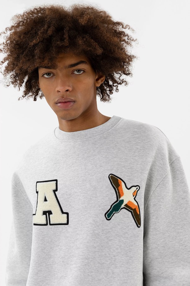 Axel Arigato Varsity Bee Bird Sweatshirt Lichtgrijs Gemêleerd