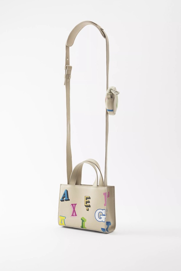Axel Arigato Trait Monogram Leren Tas Lichtbeige