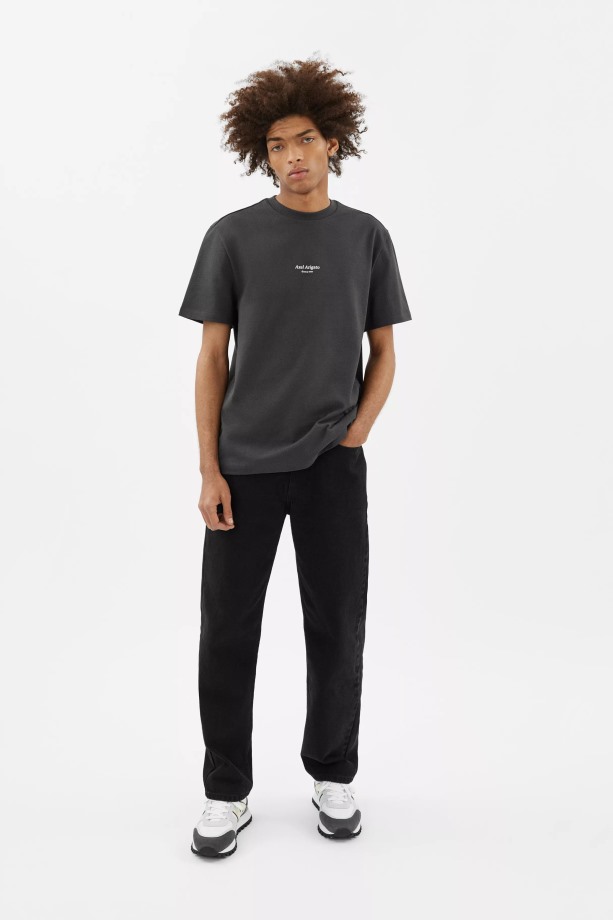 Focus Logo T-shirt Axel Arigato Vervaagd Zwart