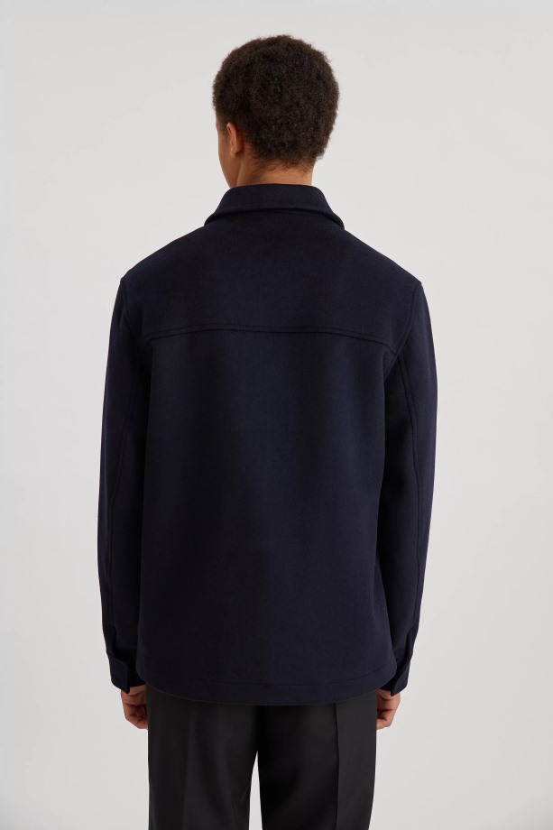 Campus Wollen Overhemd Marineblauw Axel Arigato