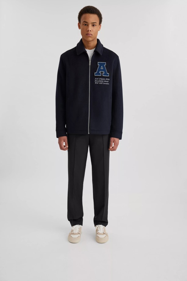 Campus Wollen Overhemd Marineblauw Axel Arigato