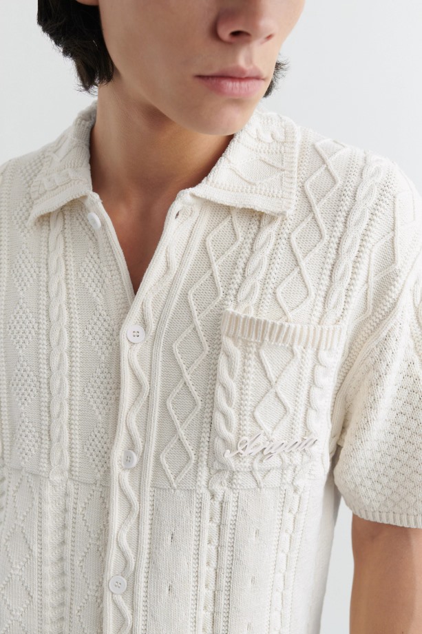 Sonic Gebreid Overhemd Ecru Axel Arigato