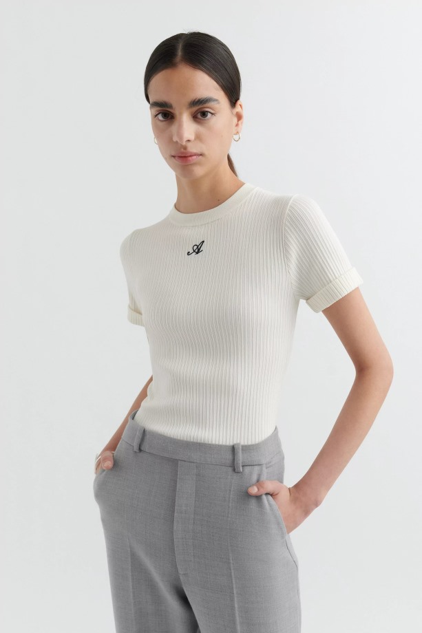 Axel Arigato Ecru Eer Gebreid T-shirt