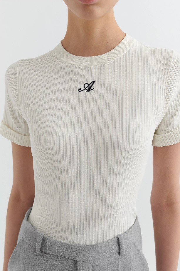 Axel Arigato Ecru Eer Gebreid T-shirt