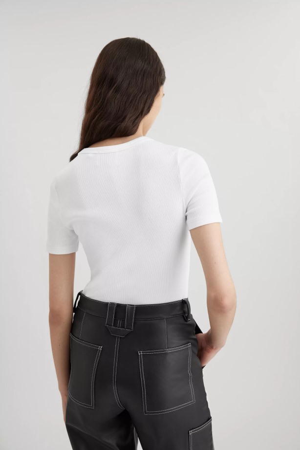 Axel Arigato Signature Slim Rib T-shirt Wit