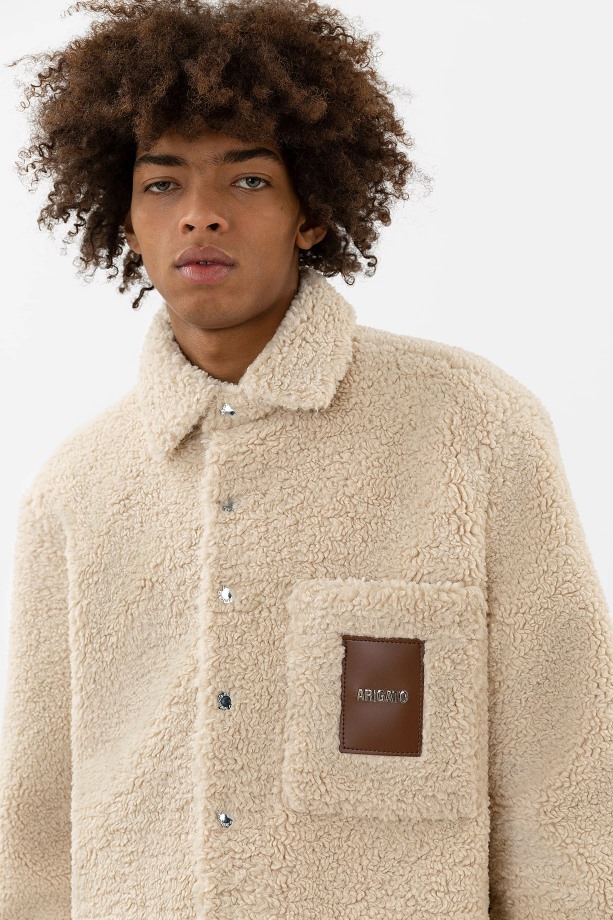 Axel Arigato Beige Espen Teddy Overshirt