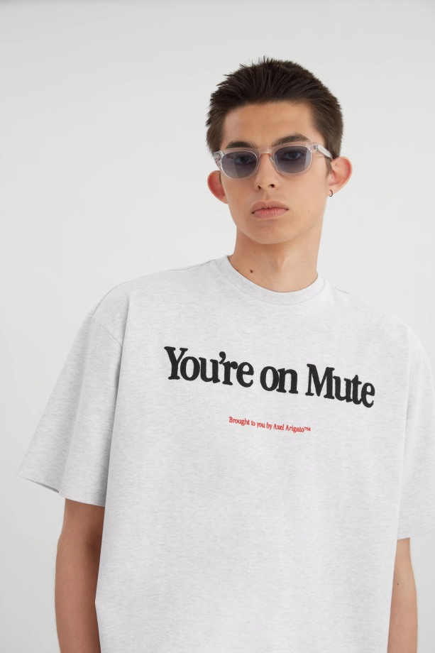 Axel Arigato Mute T-shirt Lichtgrijs Gemêleerd