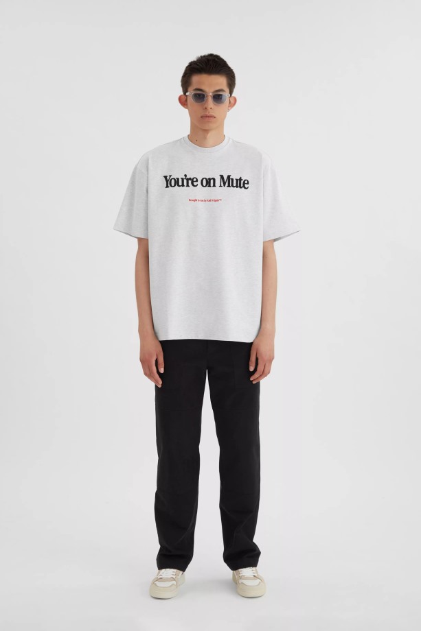 Axel Arigato Mute T-shirt Lichtgrijs Gemêleerd