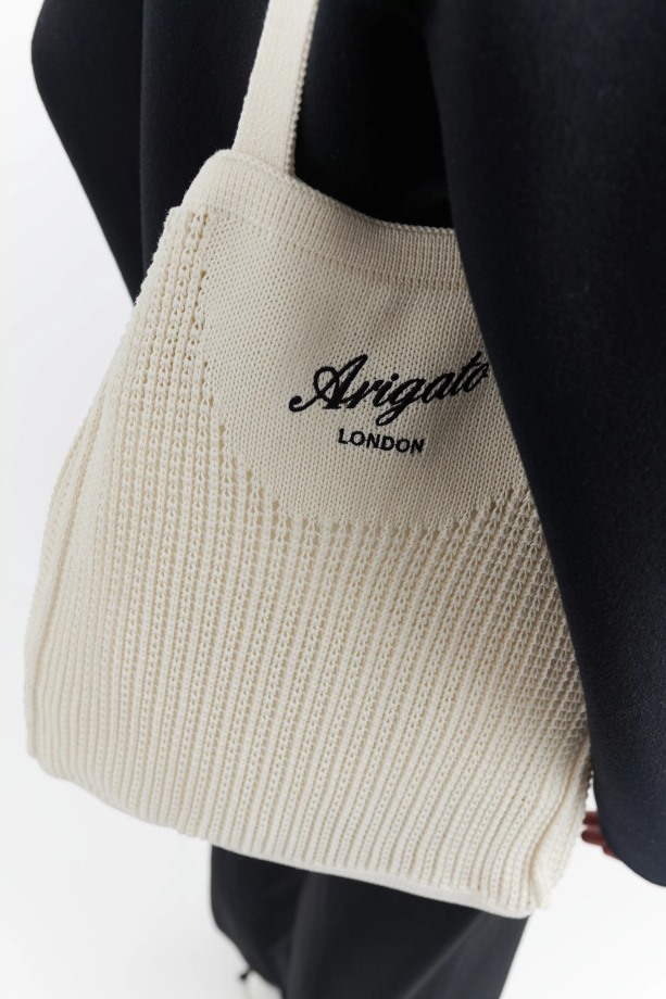 Axel Arigato Ecru Grid Gebreide Shopper