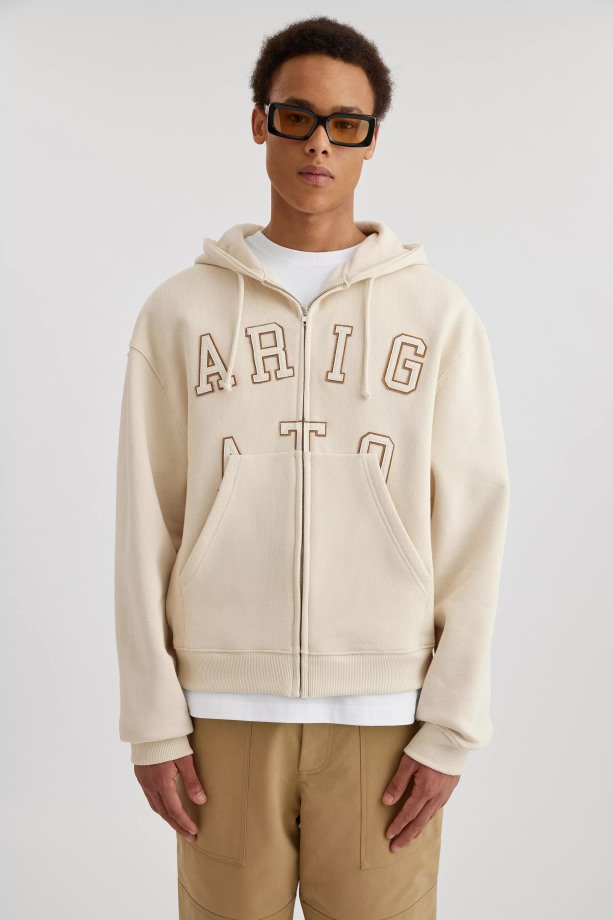 Legend Hoodie Met Rits Lichtbeige Axel Arigato