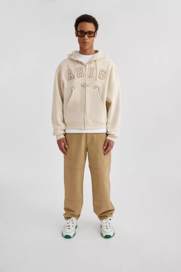 Legend Hoodie Met Rits Lichtbeige Axel Arigato