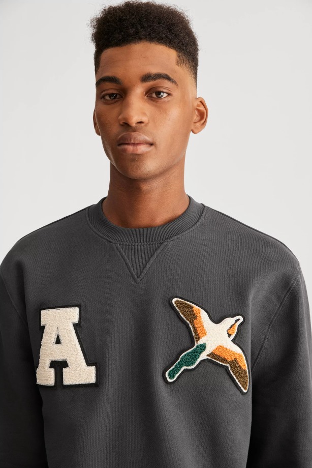 Axel Arigato Vervaagd Zwart Varsity Bee Bird Sweatshirt