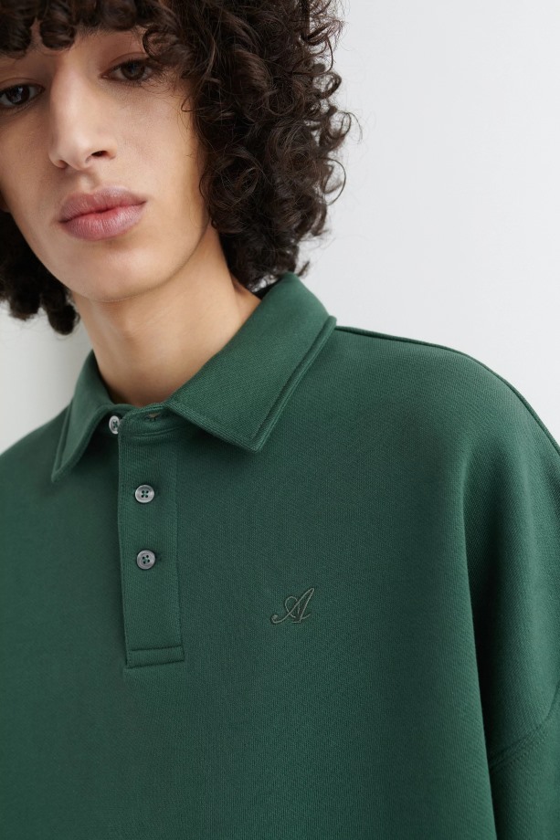 Signature Polo Sweatshirt Axel Arigato Donkergroen