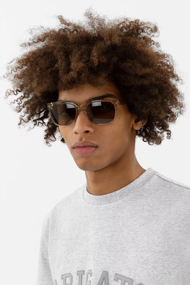 Axel Arigato Transparante Zandbruine Jet Vierkante Zonnebril