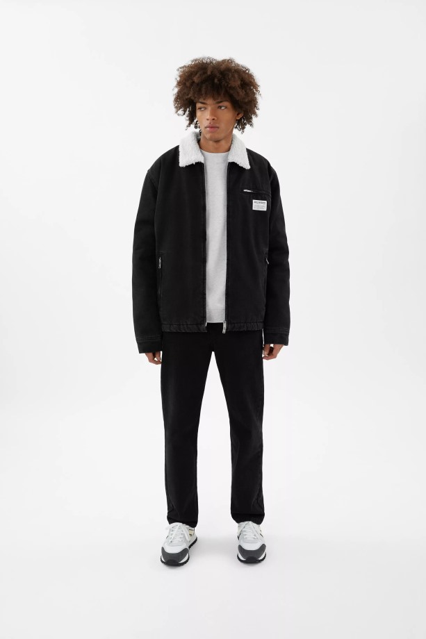 Axel Arigato Crew Gewatteerd Spijkerjack Zwart Stone Wash