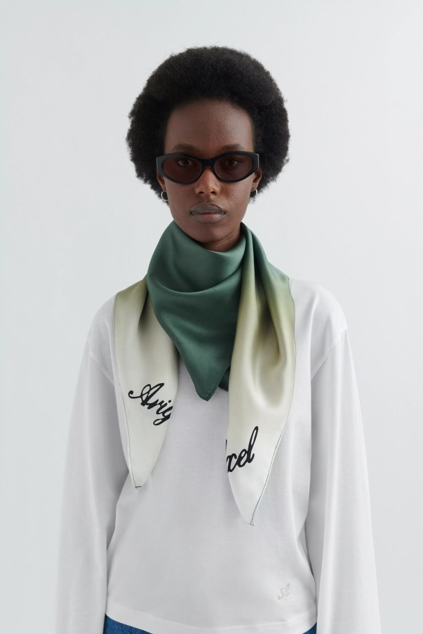 Prisma Zijden Sjaal Belgisch Blok Donkergroen Axel Arigato