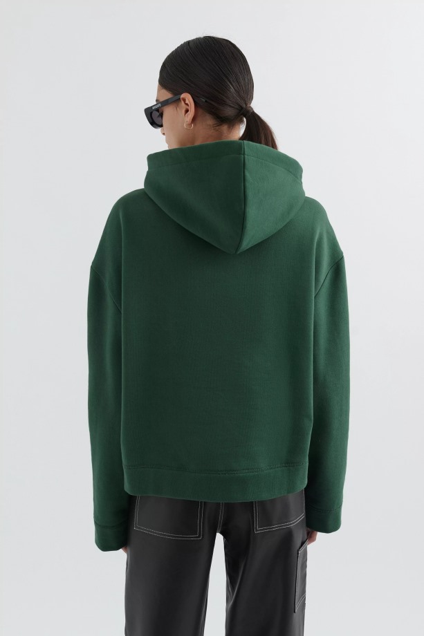 Axel Arigato Cure Cropped Hoodie Donkergroen