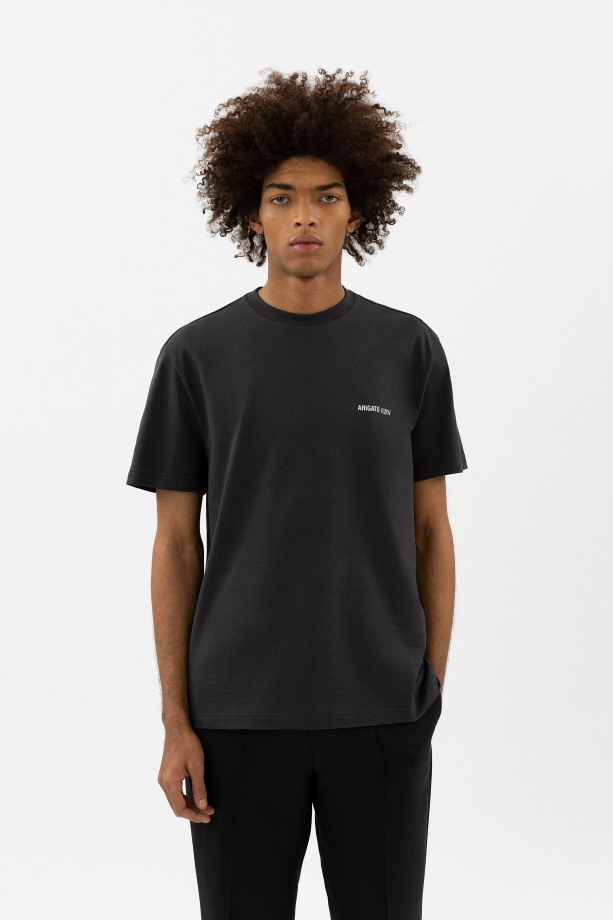 Monogram T-shirt Axel Arigato Vervaagd Zwart