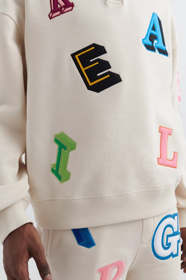 Axel Arigato Lichtbeige Inferno Monogram Polosweatshirt