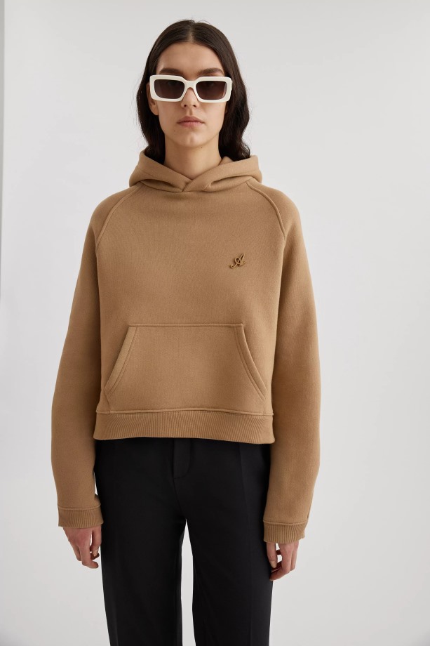 Axel Arigato Rio Cropped Hoodie Camel Beige