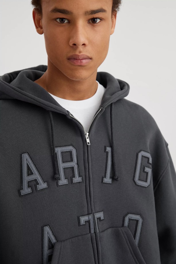 Legend Hoodie Met Rits Axel Arigato Vervaagd Zwart